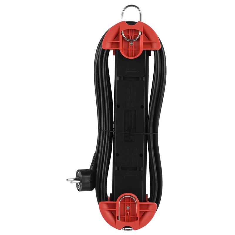 B-Ware BACHMANN HOOK Steckdosenleiste 5x Schutzkontakt Kunststoff Schalter 5m 3 STÜCK