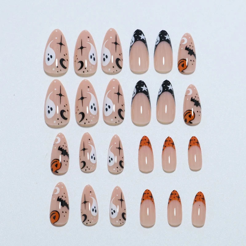 Künstlerisches Halloween-Themen Press-On Nagelset Karnz 1789805113