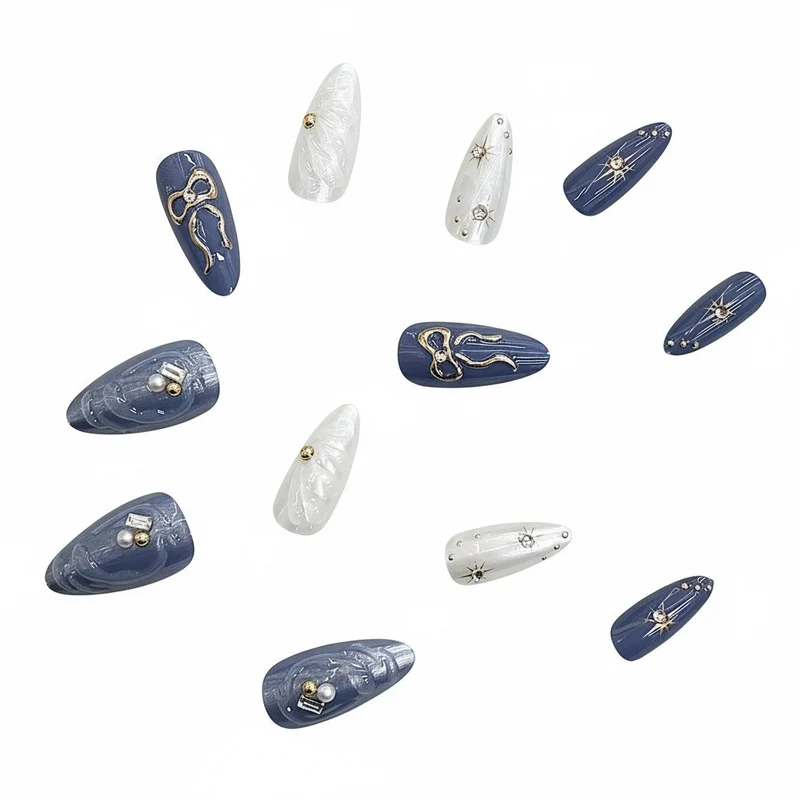 Künstlerisches Acryl Press-On Nagelset Karnz