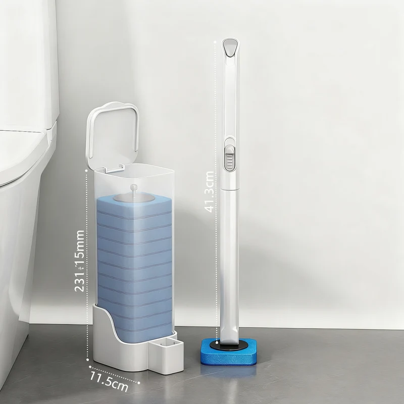 Toilettenbürste mit austauschbaren Schwammköpfen