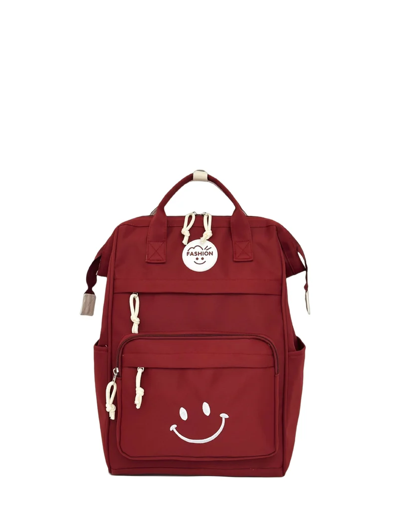Trendy Multi-Taschen Smiley-Gesicht Rucksack Karnz