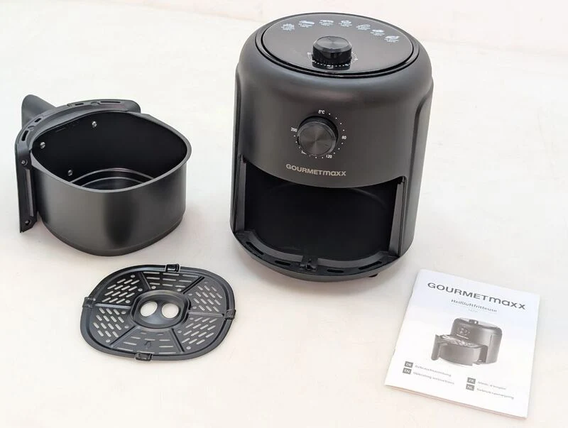 B-Ware GOURMETmaxx Heißluft-Fritteuse 1000 W schwarz fettarm gesund kochen
