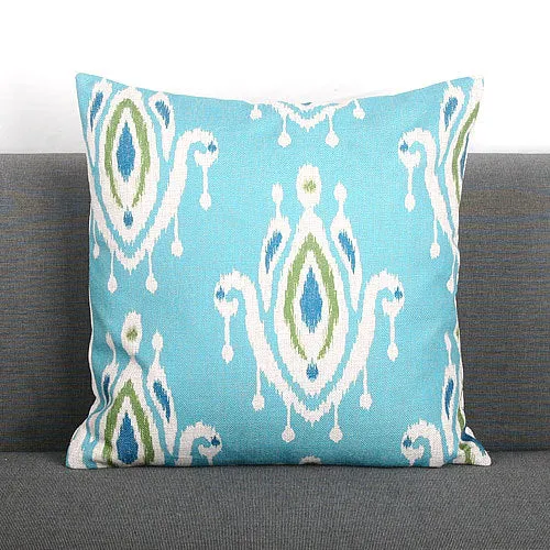Ikat-Print Quadrat Decorative Throw Kissenbezug mit verborgener Reißverschluss