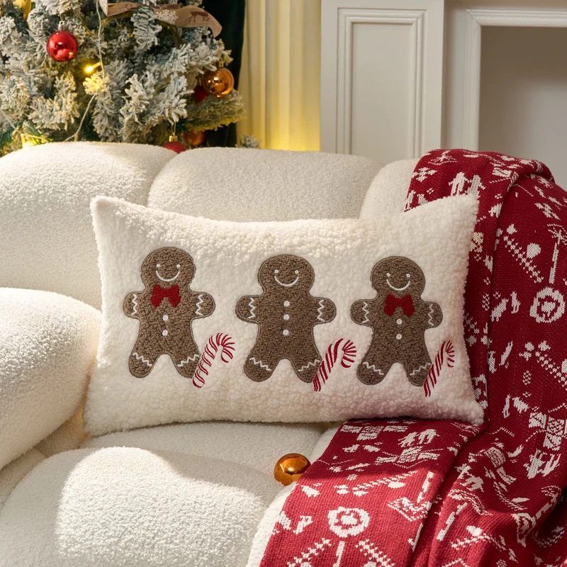 Festlicher getufteter Chenille Merry Christmas Nackenstützkissen