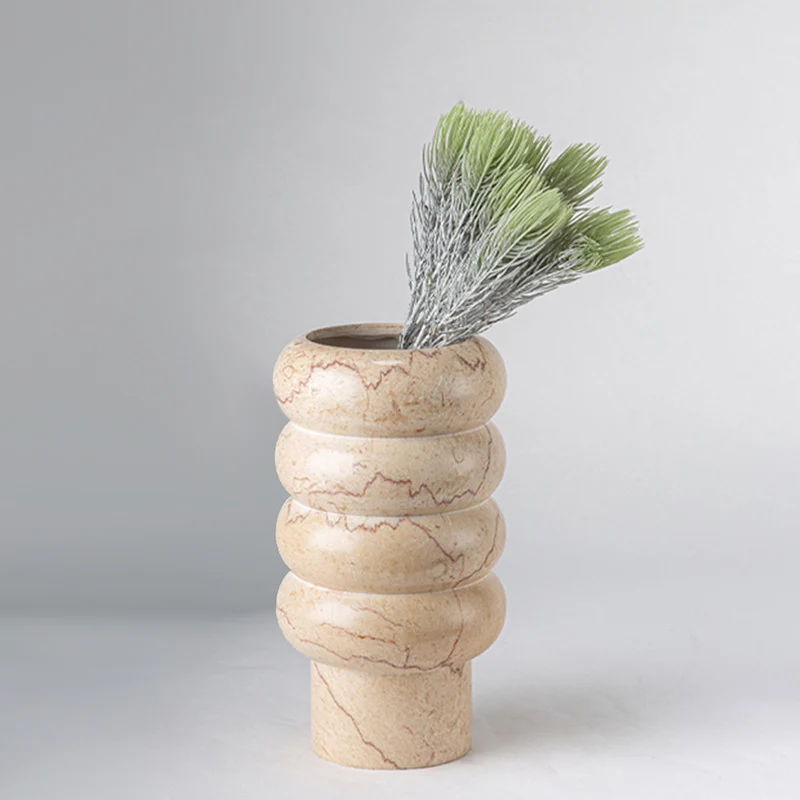 Zeitgenössische skulpturale Marmor Dekorative Vase
