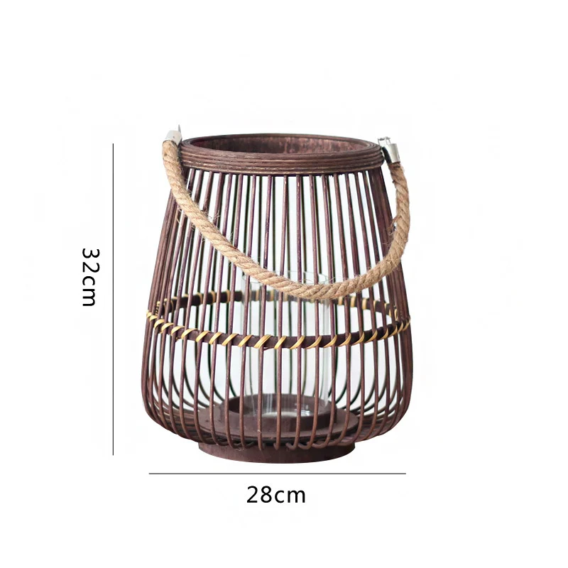 Rustikale Rattan-Laterne Karnz