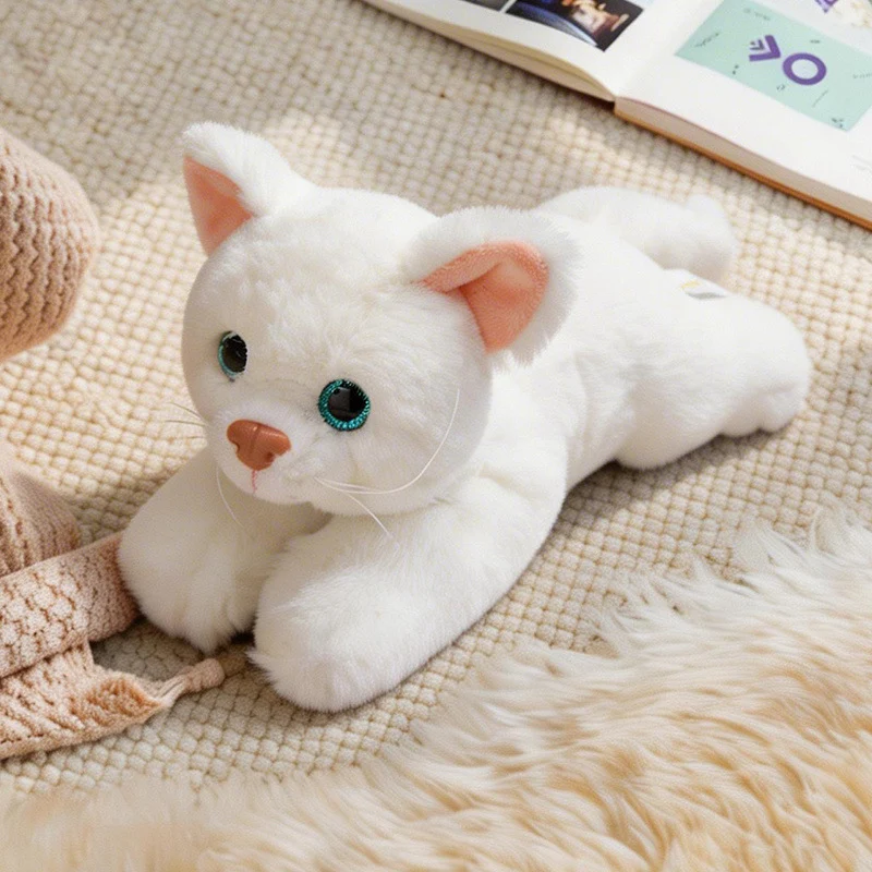 Lebensechter dehnbarer Katzenplüsch Boden Kuschelkissen Karnz