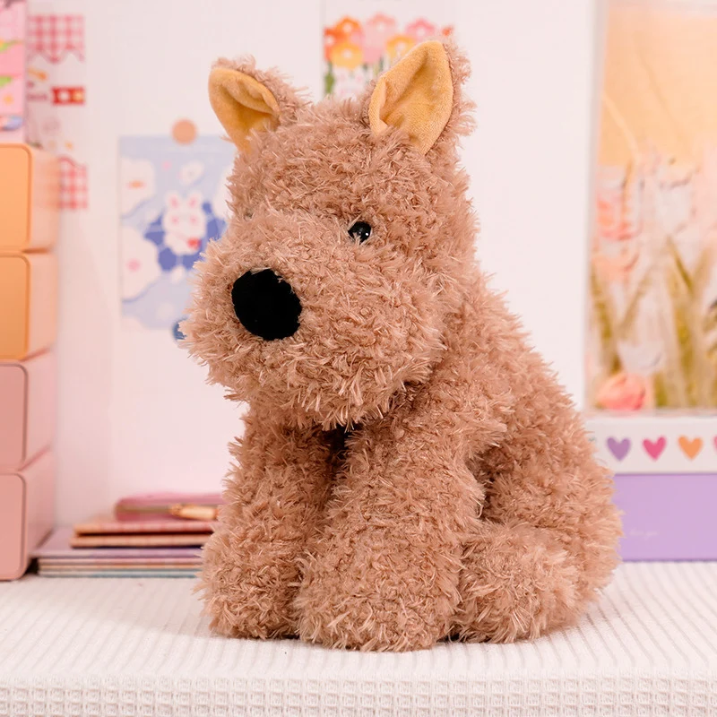 Fluffy Sitz Plüsch Hund Plüschspielzeug mit lockigem Kunstfell und knuddelbarer Bohnenfüllung Karnz