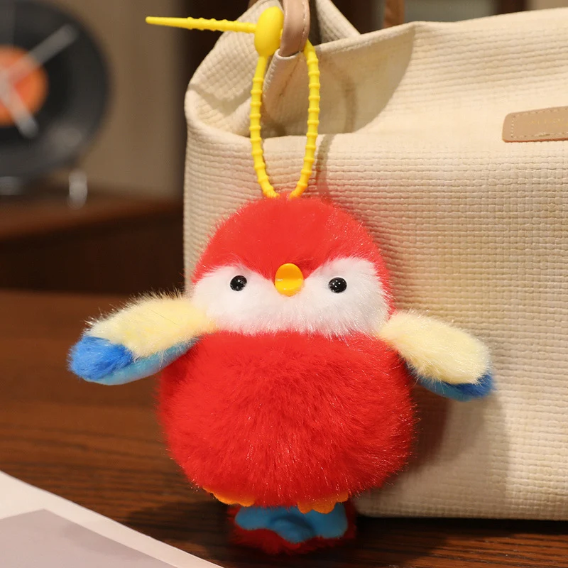 Fluffy Plush Chick Bag Charm Schlüsselanhänger mit flexiblem Schlaufenriemen Karnz