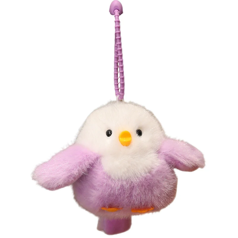 Fluffy Plush Chick Bag Charm Schlüsselanhänger mit flexiblem Schlaufenriemen Karnz