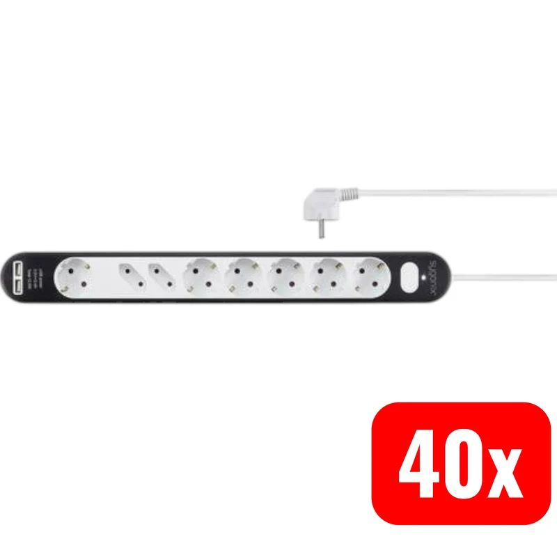 40x B-Ware Sygonix SY-4538278 Steckdosenleiste Mehrfachstecker USB Schutzkontakt 40 STÜCK