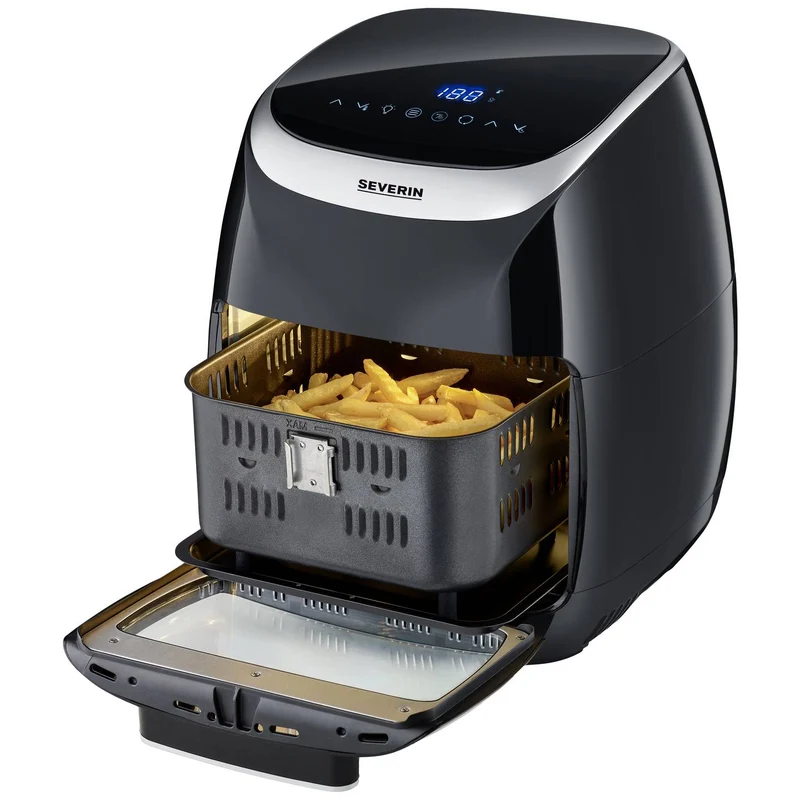 B-Ware Severin Fritteuse FR 2446 Heißluftgarer Airfryer Heißluftfunktion schwarz 11L