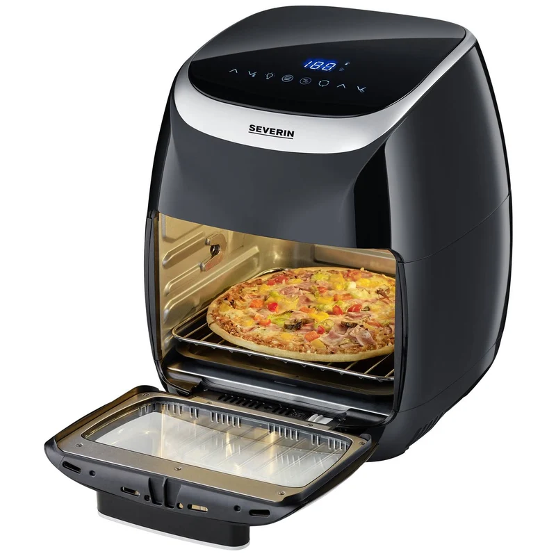 B-Ware Severin Fritteuse FR 2446 Heißluftgarer Airfryer Heißluftfunktion schwarz 11L