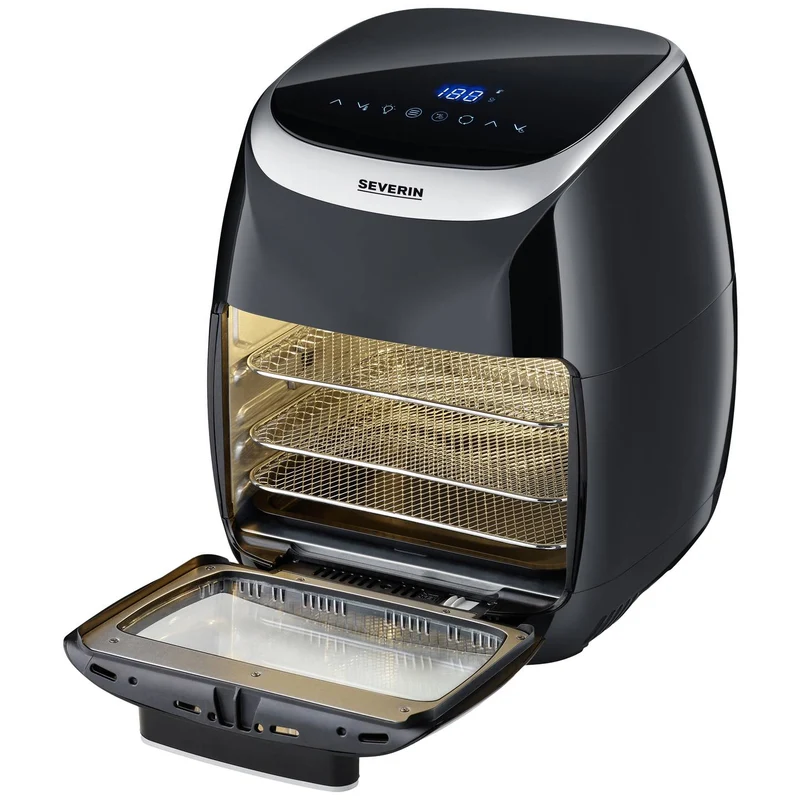 B-Ware Severin Fritteuse FR 2446 Heißluftgarer Airfryer Heißluftfunktion schwarz 11L