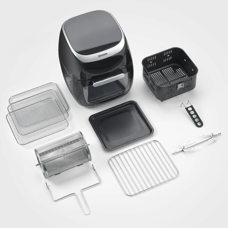 B-Ware Severin Fritteuse FR 2446 Heißluftgarer Airfryer Heißluftfunktion schwarz 11L