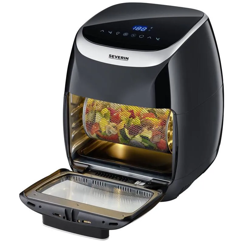 B-Ware Severin Fritteuse FR 2446 Heißluftgarer Airfryer Heißluftfunktion schwarz 11L
