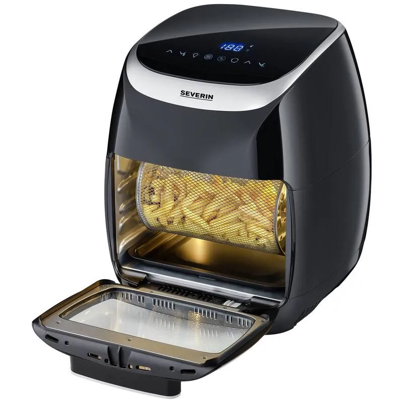 B-Ware Severin Fritteuse FR 2446 Heißluftgarer Airfryer Heißluftfunktion schwarz 11L