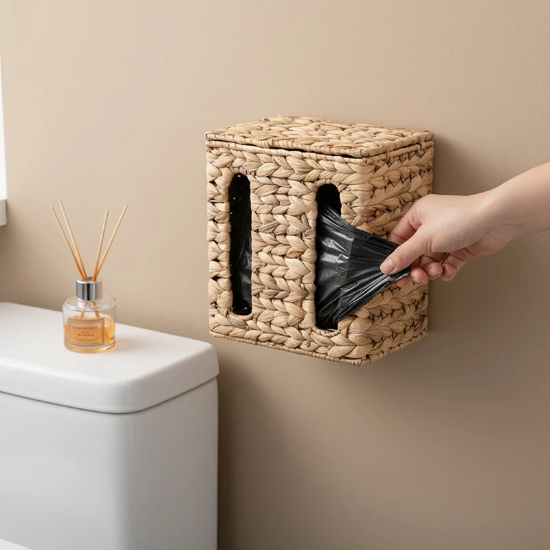 Wandmontierter Rattan Aufbewahrungskorb Karnz