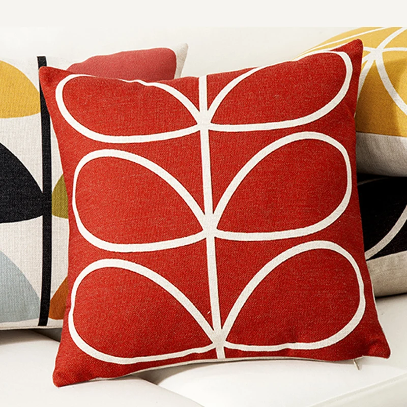 Quadratischer Zierkissenbezug im Retro-Scandi‑Stil mit zentralem Punktmotiv Karnz