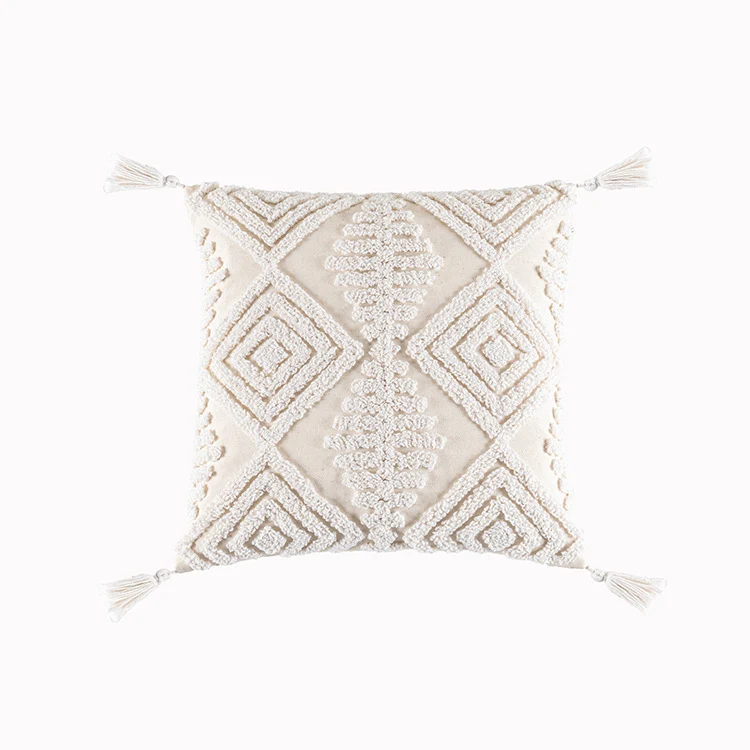Quadratischer Kissenbezug mit gestickten Schaf‑Motiven aus Baumwollmix Karnz