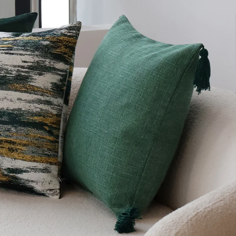 Quadratischer Kissenbezug mit abstraktem Jacquard-Aquarellmuster und verdecktem Reißverschluss Karnz