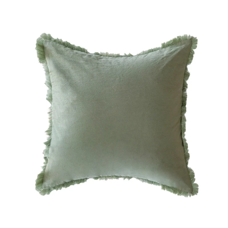 Quadratischer Kissenbezug im Boho‑Stil mit 3D‑Tufting, Quasten und weicher Baumwollstruktur Karnz