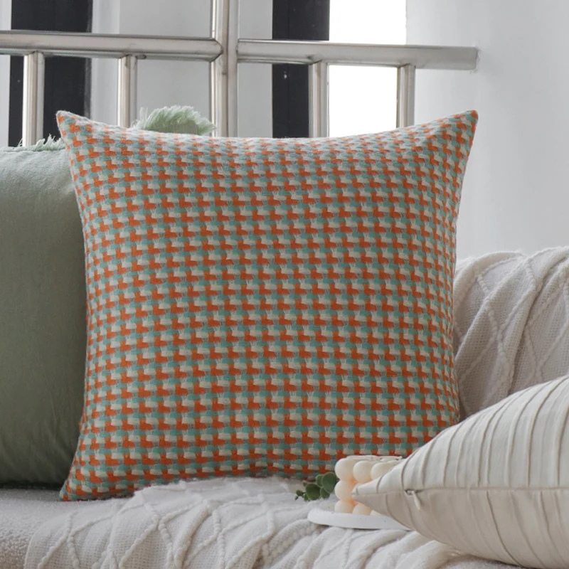 Quadratischer Kissenbezug im Boho‑Stil mit 3D‑Tufting, Quasten und weicher Baumwollstruktur Karnz