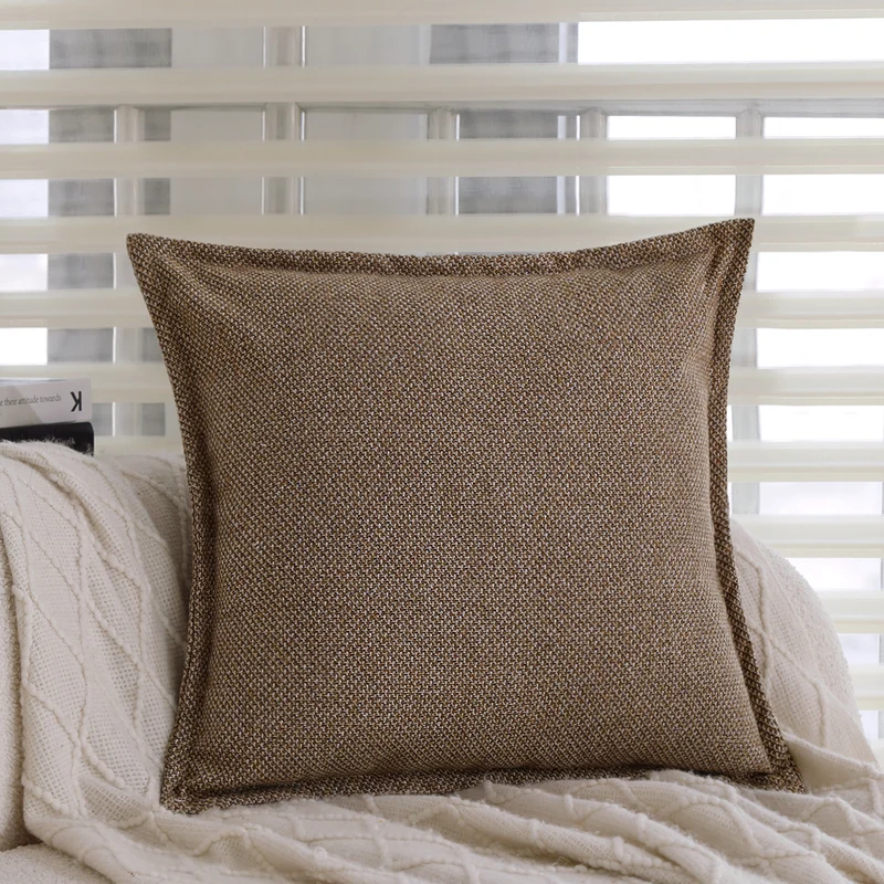 Quadratischer Kissenbezug Karnz aus melierter Tweed‑Bouclé‑Webung mit feiner Kederkante