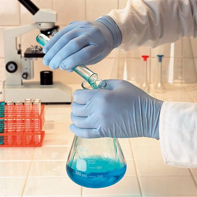 B-Ware Ansell Einweg Nitrilhandschuhe TouchNTuff 92-665 M blau chemikalienresistent
