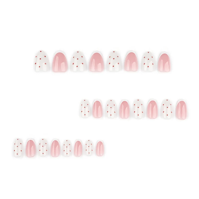 Elegante Nägelkunst mit modernen Punkten und French-Tips Karnz