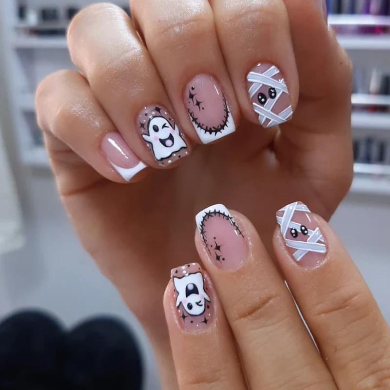 Halloween-Themen Charakter Nagelkunst Verlängerungen Karnz