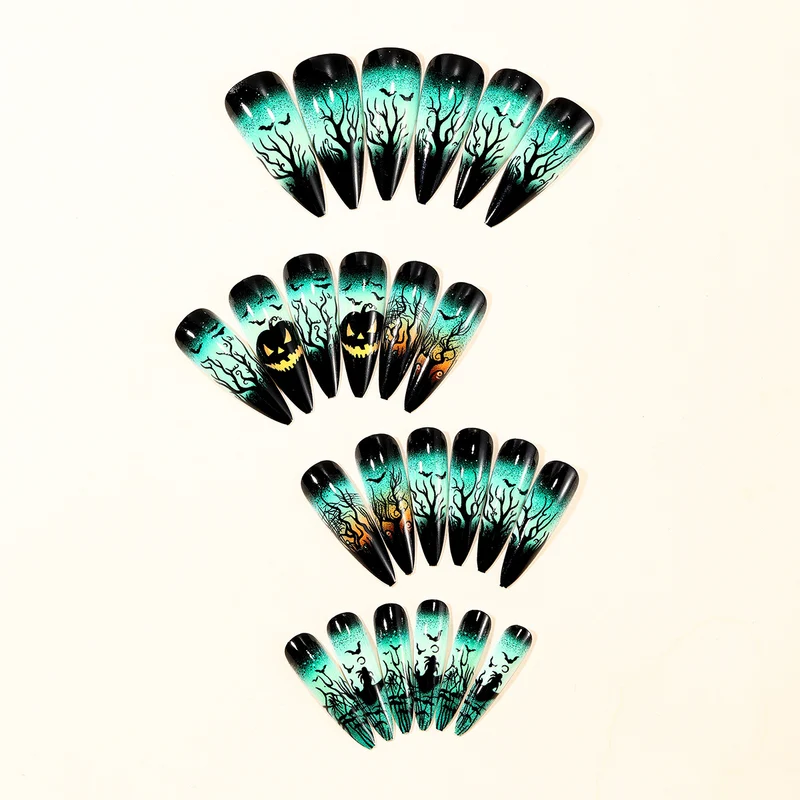 Halloween-inspirierte 3D Stiletto-Nagelverlängerungen Karnz