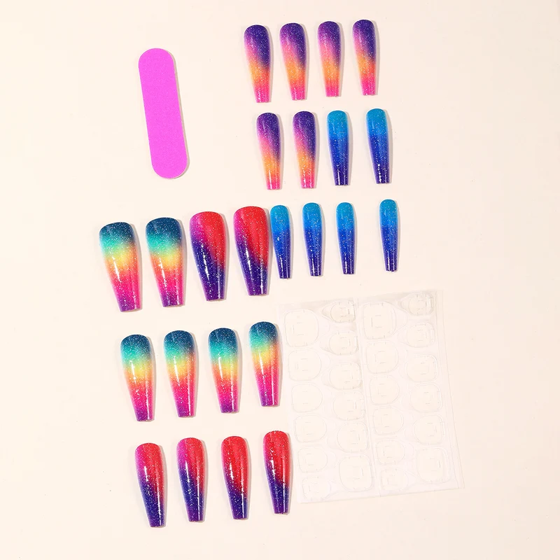 Gradient Glitter Stiletto Nagelkunst Karnz