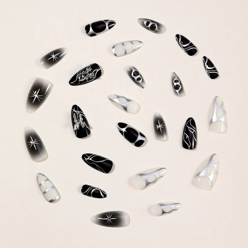 Gothic-Themen Stiletto Nagelkunst Erweiterungen Karnz
