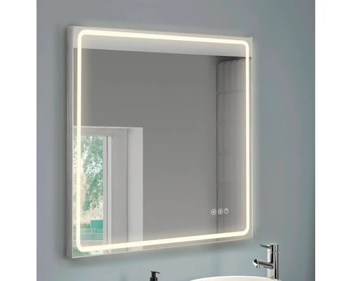 B-Ware Focco Badspiegel Lichtspiegel LED Spiegel MIA II Alu Natur Badezimmer drehbar