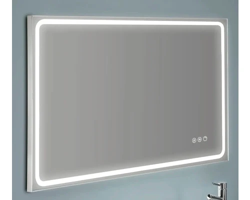 B-Ware Focco Badspiegel Lichtspiegel LED Spiegel MIA II Alu Natur Badezimmer drehbar