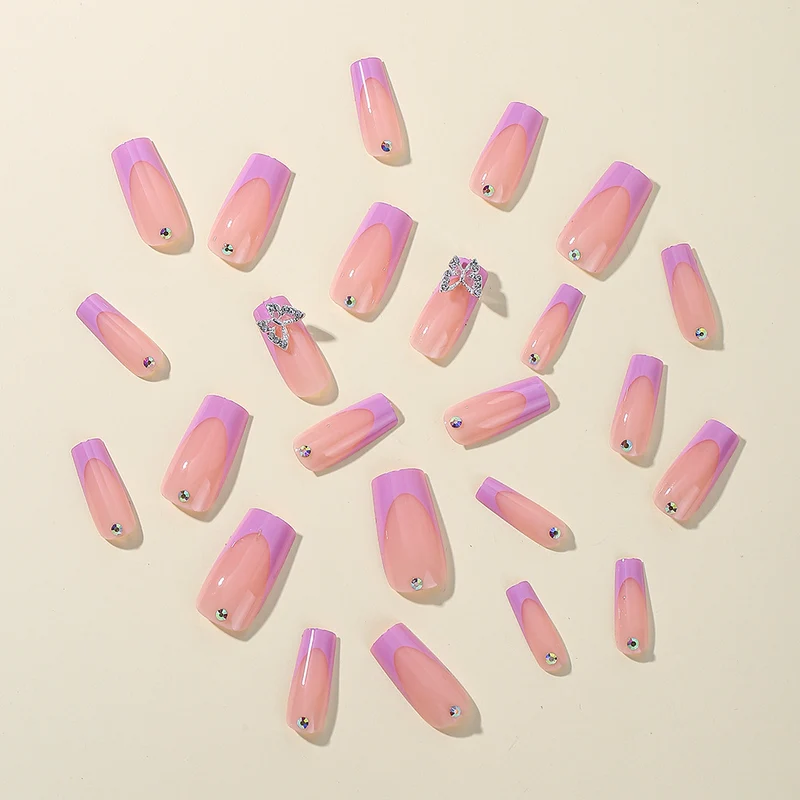 Elegante Schmetterlings-inspirierte Acryl-Nagelkunst-Erweiterungen Karnz