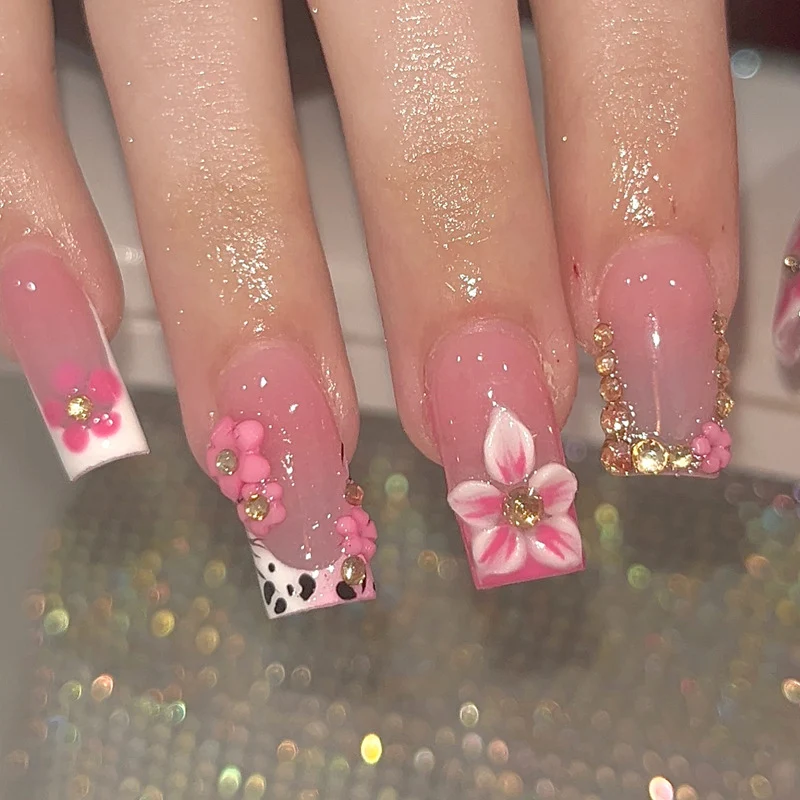 Künstlerisches Blumenpress-on Nageldesign Karnz 1789389515