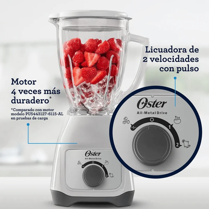 Oster Licuadora Frasco Vidrio, BLSTKAG-BRD