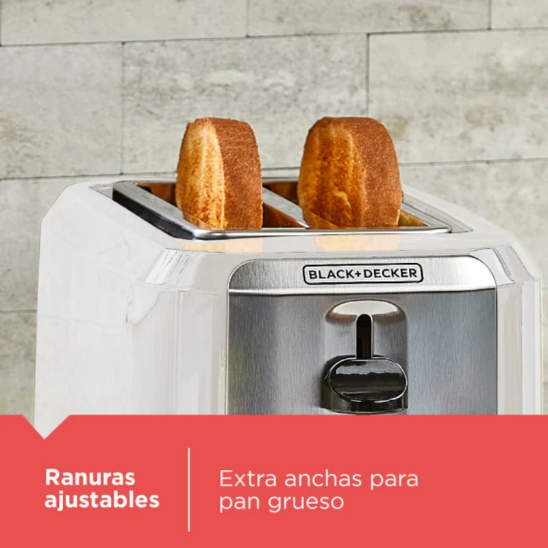 Black & Decker Tostador de Pan 2 Rebanadas, TR7827-1WDLA