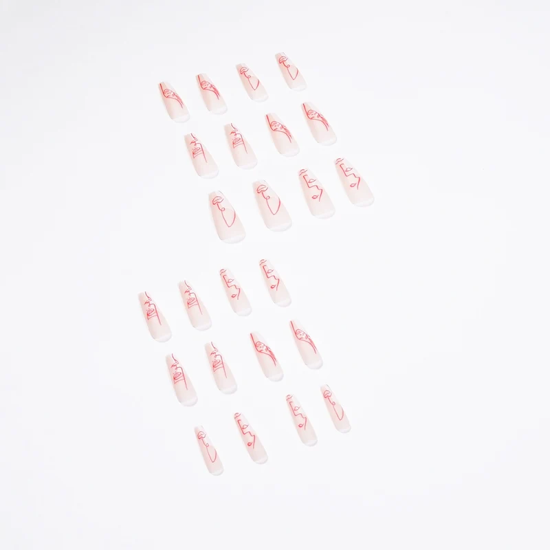 Kunstvolle Nagelkunst mit abstraktem Linien-Design Karnz