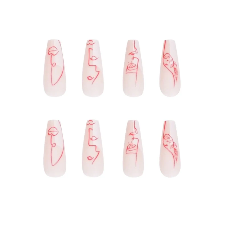 Kunstvolle Nagelkunst mit abstraktem Linien-Design Karnz