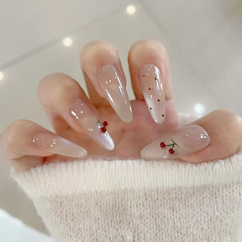 Dekorativer Press-On Nagelset mit Glitter und Strassakzenten Karnz