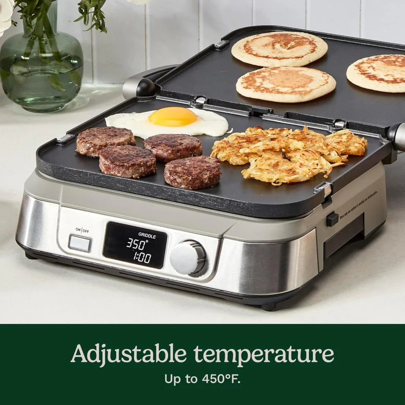 Cuisinart Parrilla Eléctrica Acero Inoxidable Griddler, GR-5BNAS