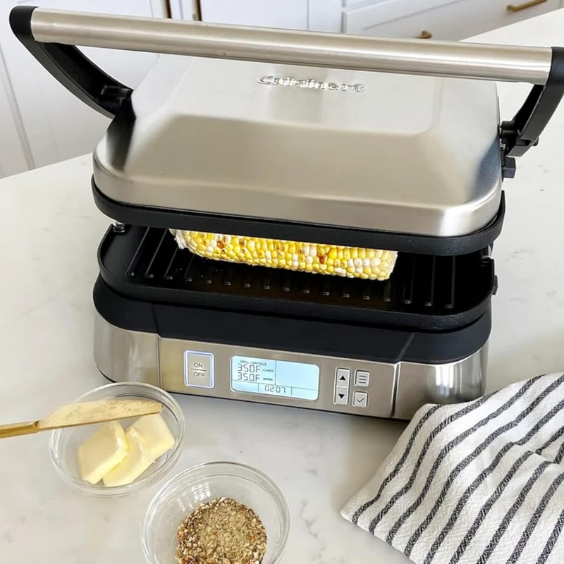 Cuisinart Parrilla Eléctrica Acero Inoxidable, GR-6SNAS