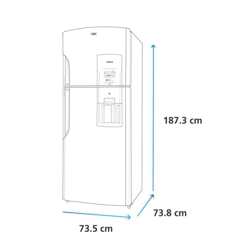 Mabe Refrigeradora Top Freezer 19 Pies Cúbicos, RMS510IBMRX0