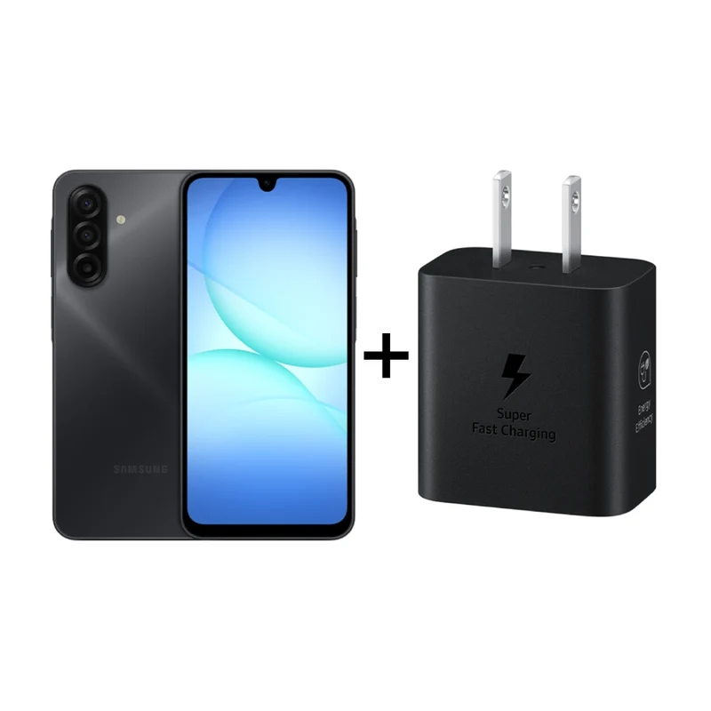 Samsung Teléfono Celular A17, 256GB + Gratis Cargador de Pared USB-C Carga Rápida 25 W