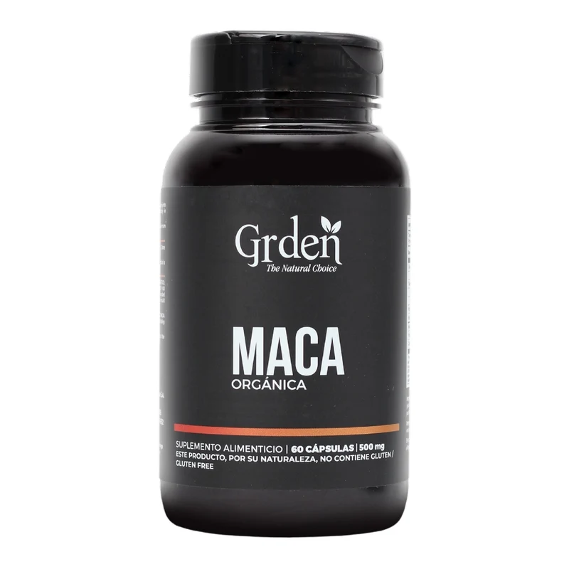 Grden Suplemento Alimenticio Maca Orgánica Salud Hormonal/Bienestar Femenino, 60 Cápsulas