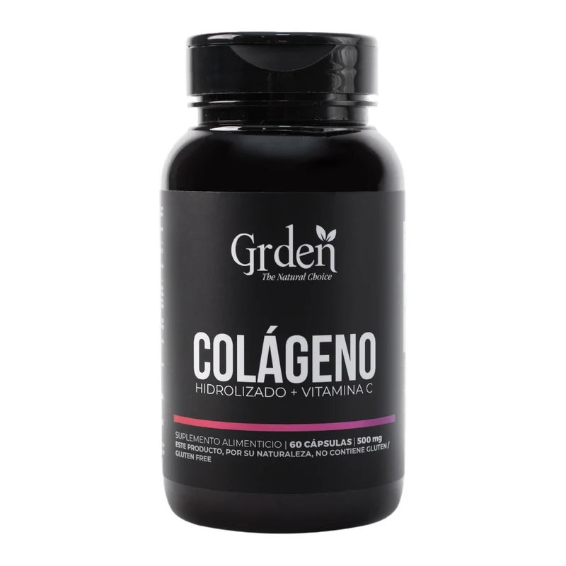 Grden Suplemento Alimenticio Colágeno Hidrolizado + Vitamina C, 60 Cápsulas