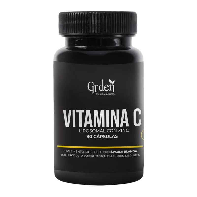 Grden Suplemento Alimenticio Vitamina C Liposomal con Zinc Sistema Inmunológico, 90 Cápsulas